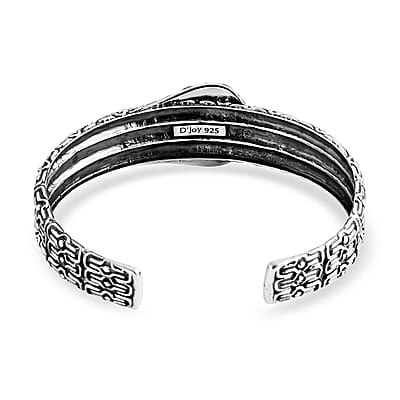 D'Joy Bali Legacy Borobudur Buckle Cuff Bracelet in Sterling Silver (7.25 In) 29.65 Grams