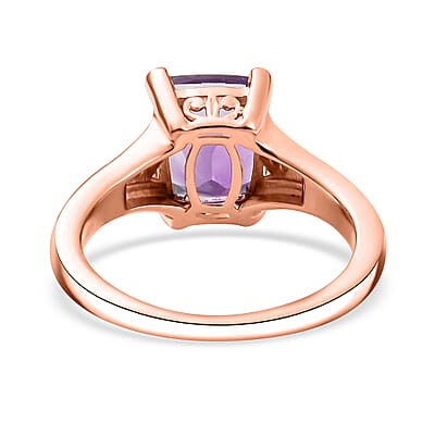 D'Joy Moroccan Rose and White Zircon 2.85 ctw Victorian Elegance Ring in 18K Vermeil Rose Gold Over Sterling Silver (Size 10.0)