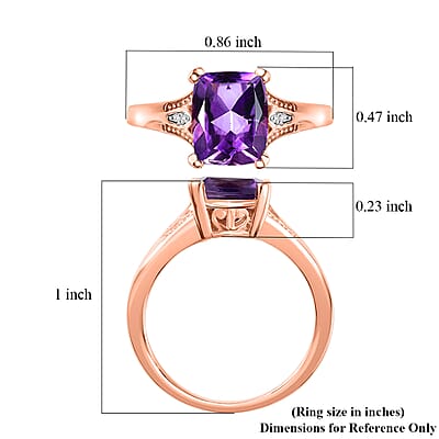 D'Joy Moroccan Rose and White Zircon 2.85 ctw Victorian Elegance Ring in 18K Vermeil Rose Gold Over Sterling Silver (Size 10.0)