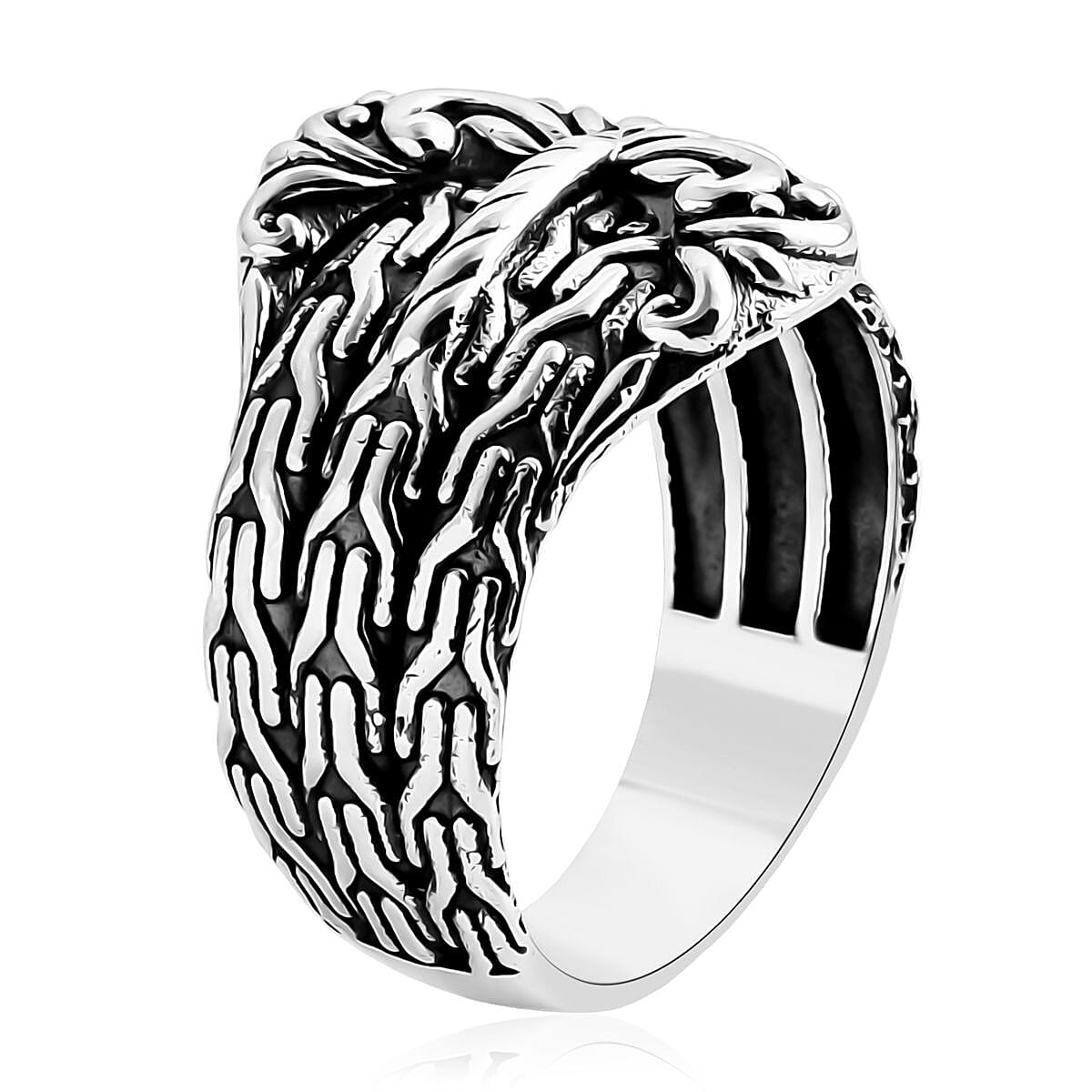 D'Joy Bali Legacy Tulang Naga Buckle Ring in Sterling Silver (Size 10.0) 6.50 Grams image number 3