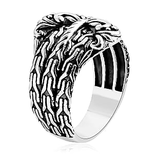 D'Joy Bali Legacy Tulang Naga Buckle Ring in Sterling Silver (Size 10.0)