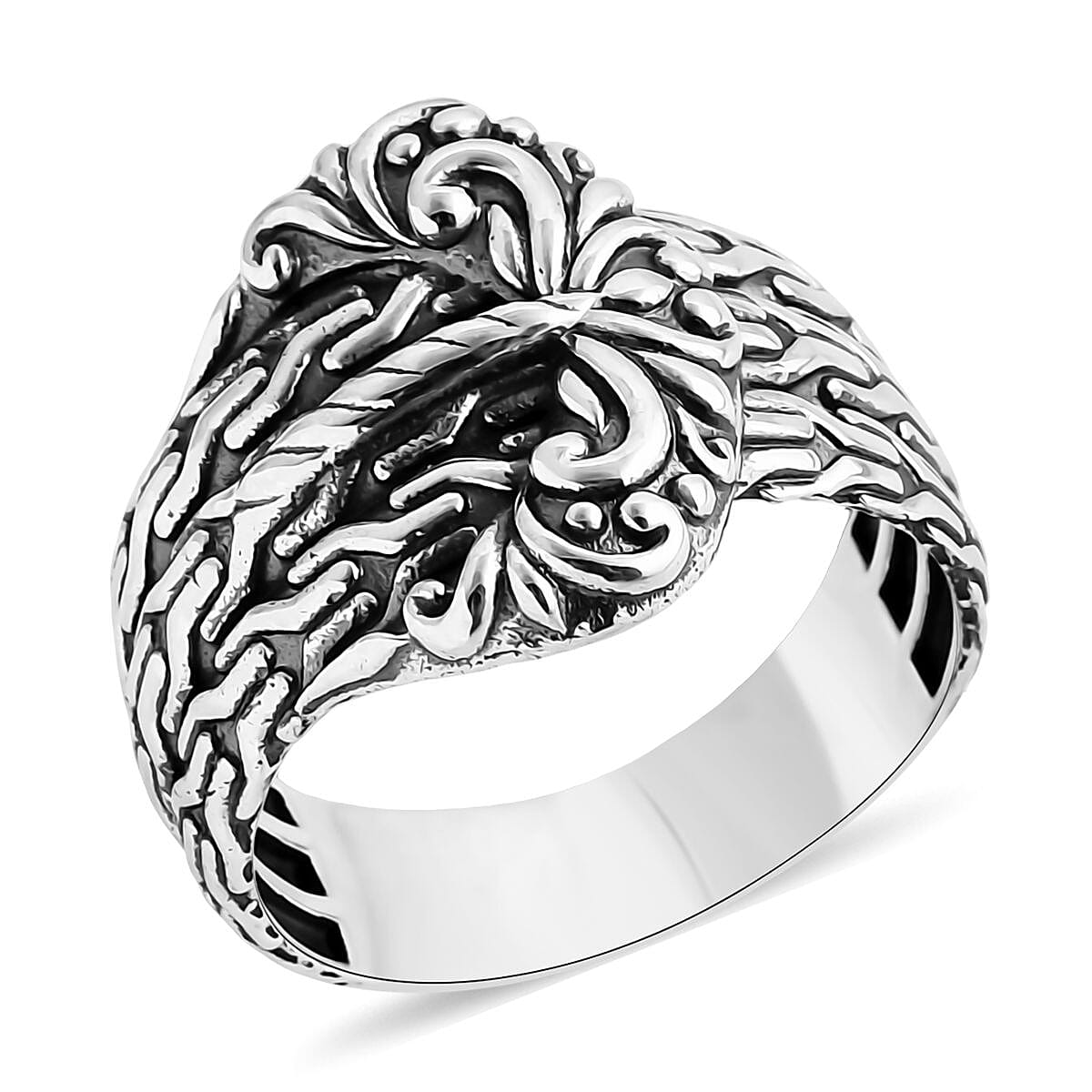D'Joy Bali Legacy Tulang Naga Buckle Ring in Sterling Silver (Size 6.0) 6.50 Grams image number 0