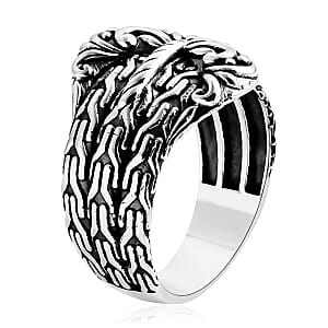 D'Joy Bali Legacy Tulang Naga Buckle Ring in Sterling Silver (Size 6.0)