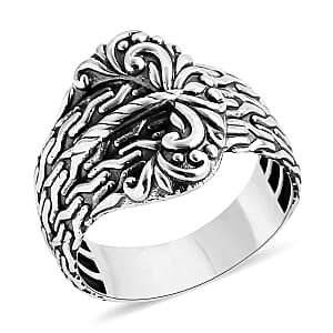 D'Joy Bali Legacy Tulang Naga Buckle Ring in Sterling Silver (Size 7.0)