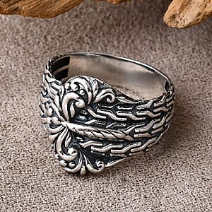 D'Joy Bali Legacy Tulang Naga Buckle Ring in Sterling Silver (Size 7.0)