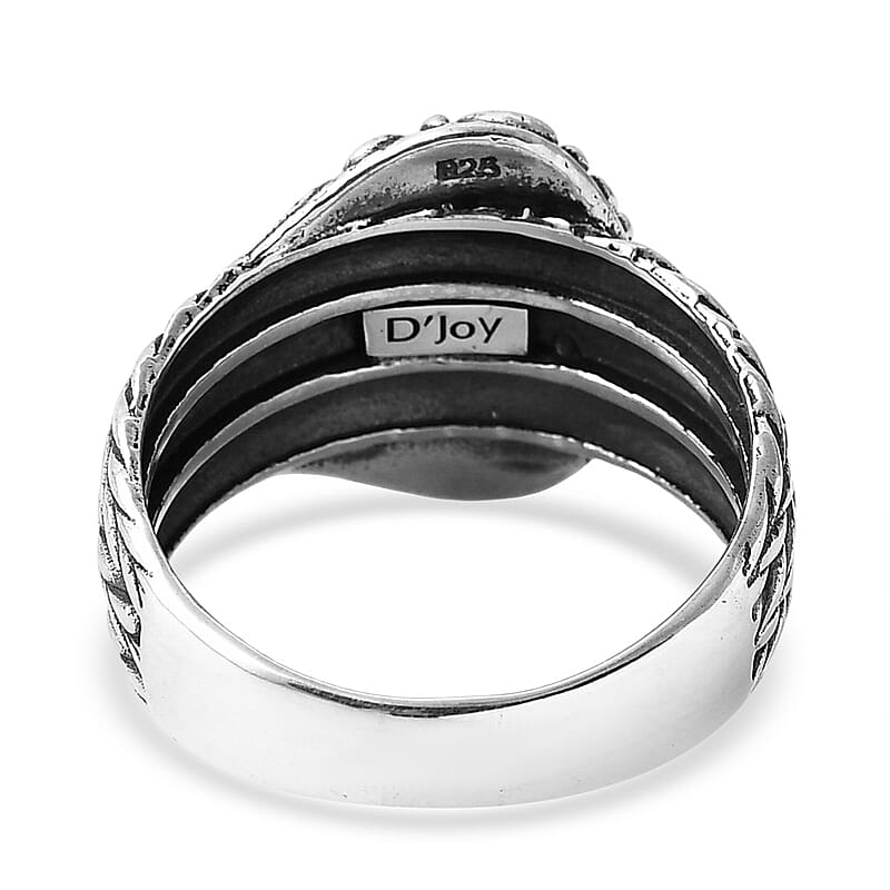 D'Joy Bali Legacy Padian Buckle Ring in Sterling Silver (Size 7.0)