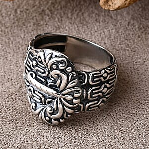D'Joy Bali Legacy Borobudur Buckle Ring in Sterling Silver (Size 5.0)