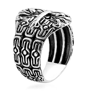 D'Joy Bali Legacy Borobudur Buckle Ring in Sterling Silver (Size 5.0)