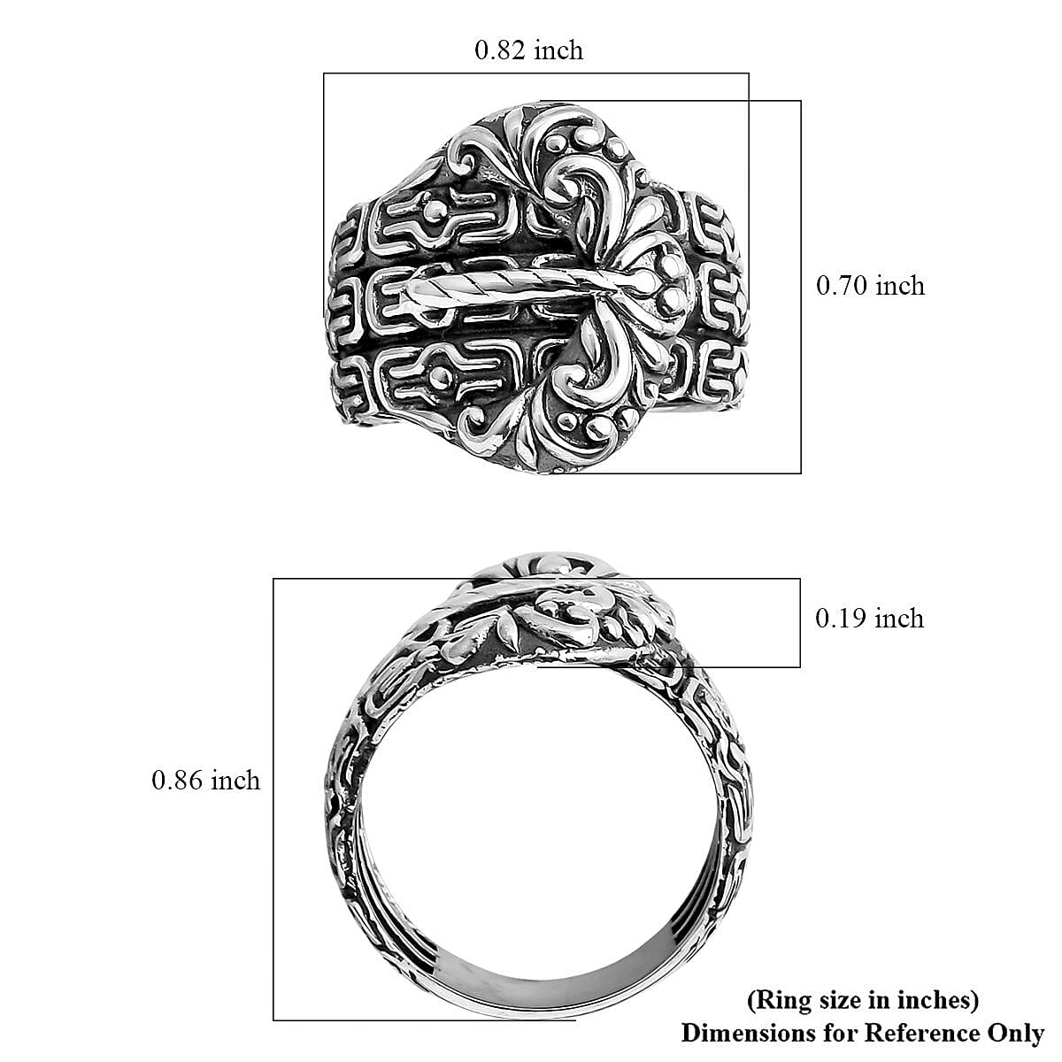 D'Joy Bali Legacy Borobudur Buckle Ring in Sterling Silver (Size 6.0) image number 5