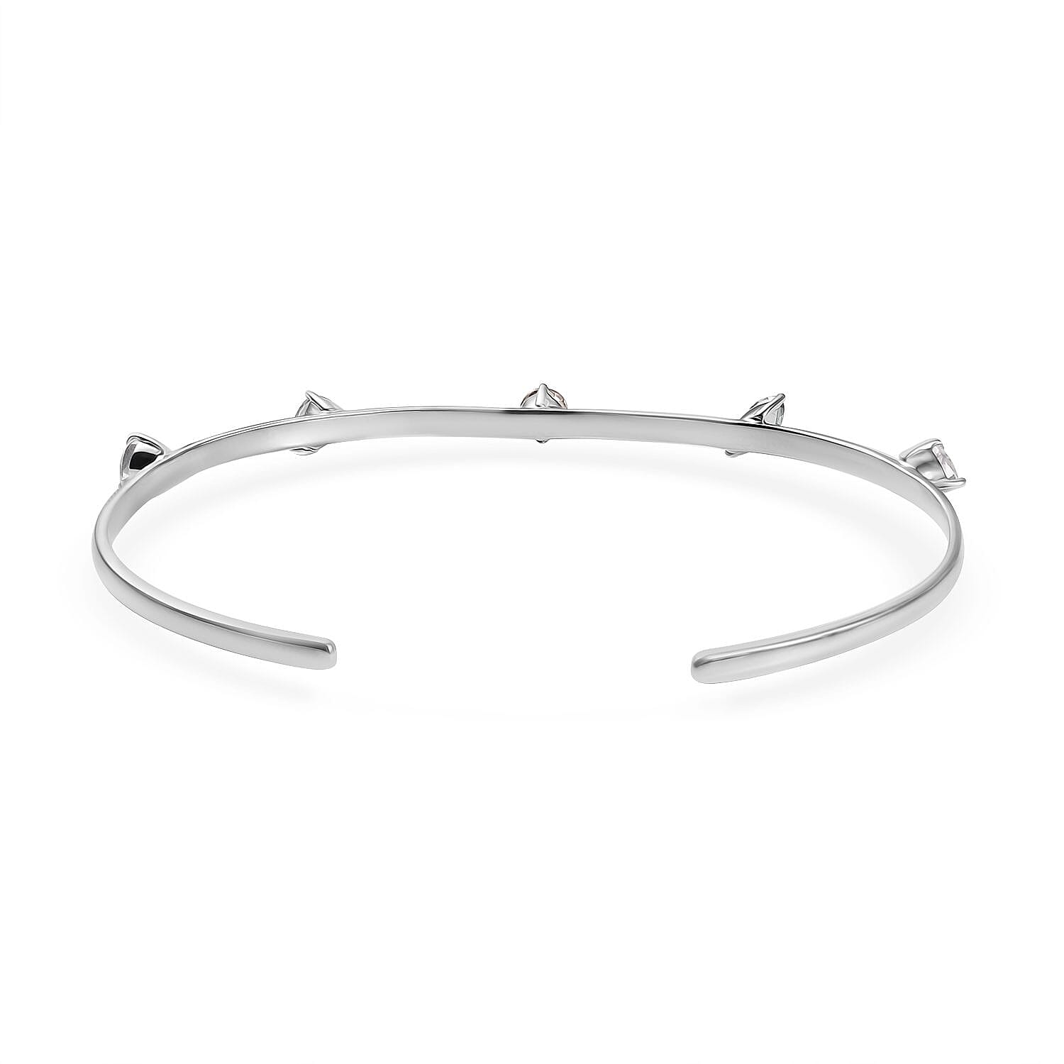 D'Joy Multi Mystic Topaz 3.20 ctw Cuff Bracelet in Platinum Over Sterling Silver (7.25 In)
