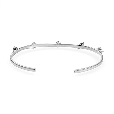 D'Joy Multi Mystic Topaz 3.20 ctw Cuff Bracelet in Platinum Over Sterling Silver (7.25 In)