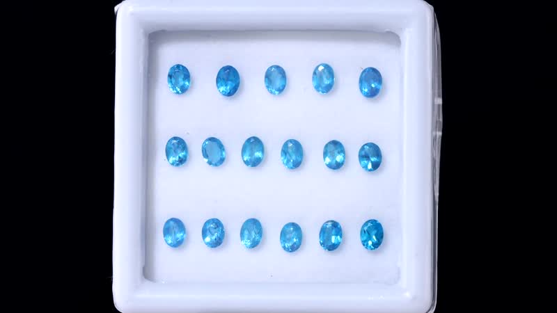Blue Apatite Assoterd Box (Ovl 4x3 mm) 3.00 ctw Loose Gemstone