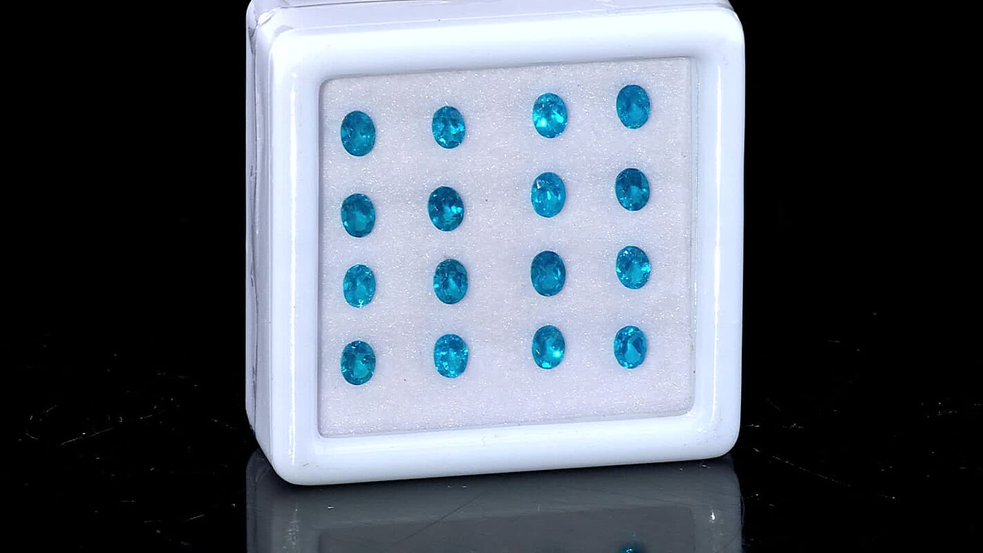 Blue Apatite Assoterd Box (Ovl 4x3 mm) 3.00 ctw Loose Gemstone