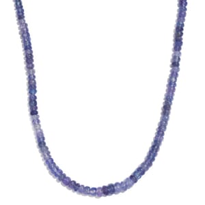 Tanzanite 85.00 ctw Necklace in Rhodium Over Sterling Silver 18 Inches
