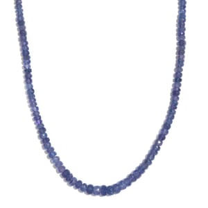 Tanzanite 75.00 ctw Necklace in Rhodium Over Sterling Silver 18 Inches