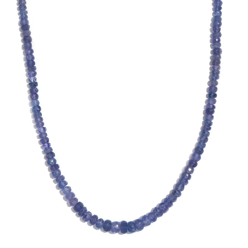 Tanzanite 75.00 ctw Necklace in Rhodium Over Sterling Silver 18 Inches