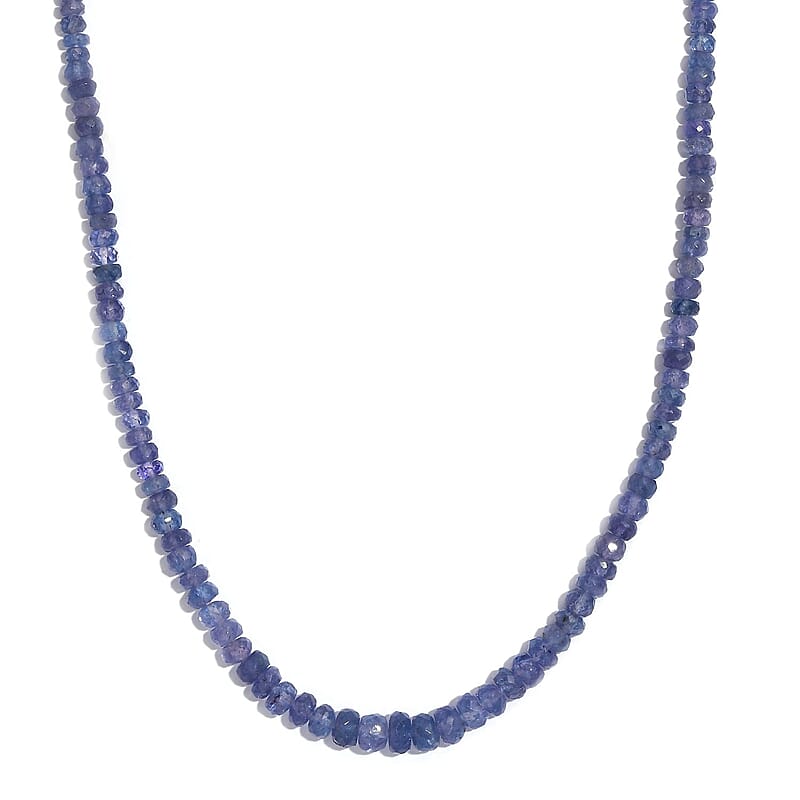 Tanzanite 75.00 ctw Necklace in Rhodium Over Sterling Silver 18 Inches