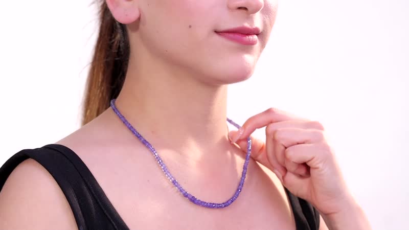 Tanzanite 75.00 ctw Necklace in Rhodium Over Sterling Silver 18 Inches