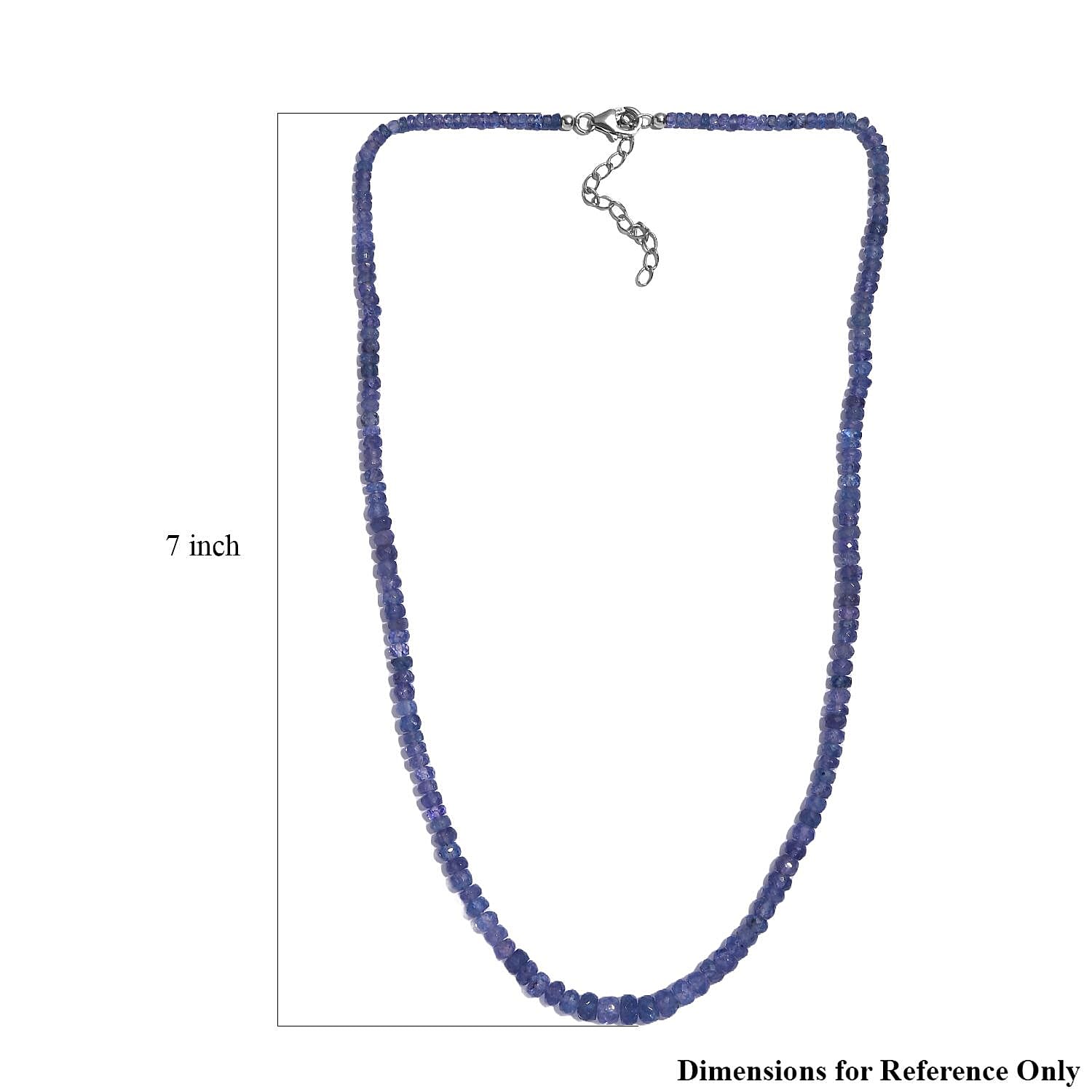 Tanzanite 75.00 ctw Necklace in Rhodium Over Sterling Silver 18 Inches