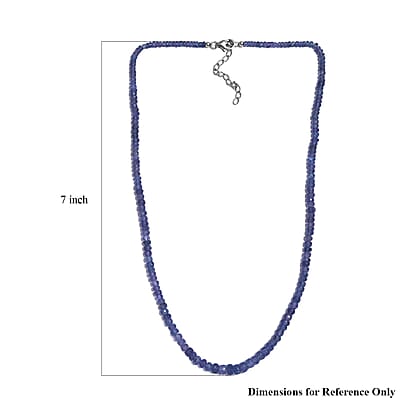 Tanzanite 75.00 ctw Necklace in Rhodium Over Sterling Silver 18 Inches