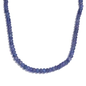 Tanzanite 110.00 ctw Necklace in Rhodium Over Sterling Silver 18 Inches