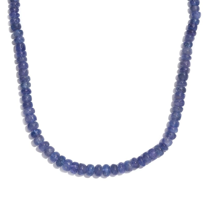 Tanzanite 110.00 ctw Necklace in Rhodium Over Sterling Silver 18 Inches