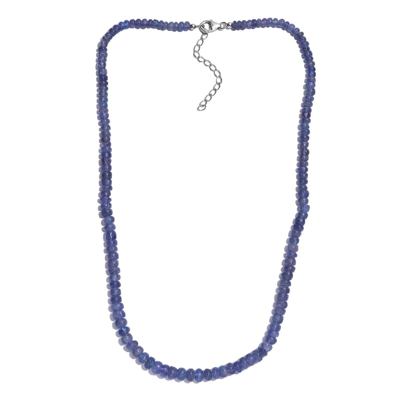 Tanzanite 110.00 ctw Necklace in Rhodium Over Sterling Silver 18 Inches