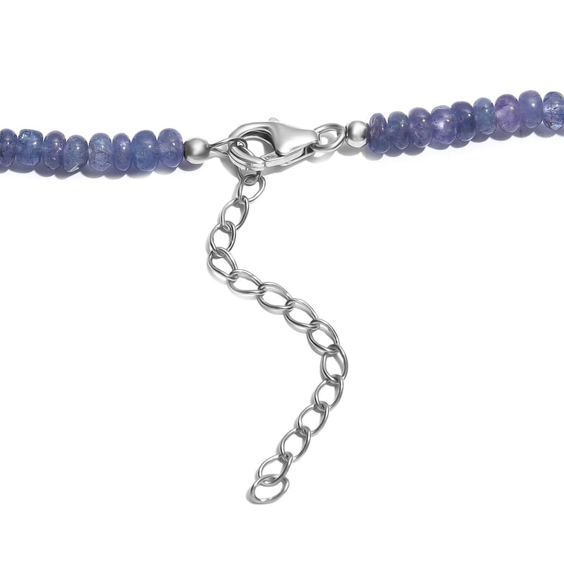 Tanzanite 110.00 ctw Necklace in Rhodium Over Sterling Silver 18 Inches