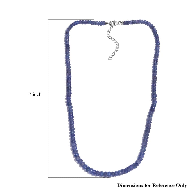 Tanzanite 110.00 ctw Necklace in Rhodium Over Sterling Silver 18 Inches