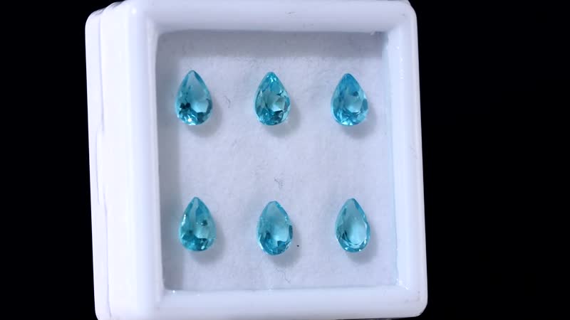 AA Blue Apatite Assoterd Box (Pear 7x5 mm) 5.00 ctw Loose Gemstone