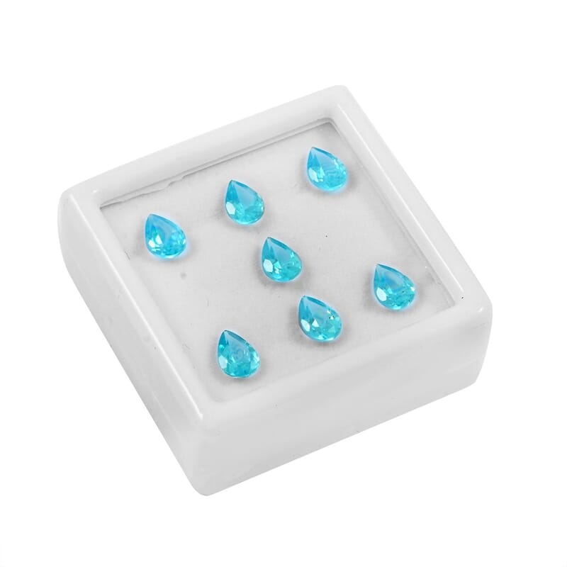 AA Blue Apatite Assoterd Box (Pear 7x5 mm) 5.00 ctw Loose Gemstone