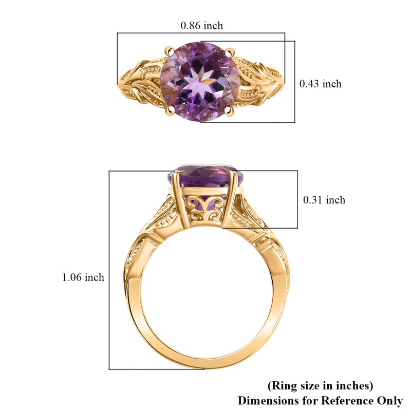 D'Joy Moroccan Rose 3.70 ctw Celestial Bloom Ring in 18K Vermeil Yellow Gold Over Sterling Silver (Size 10.0)