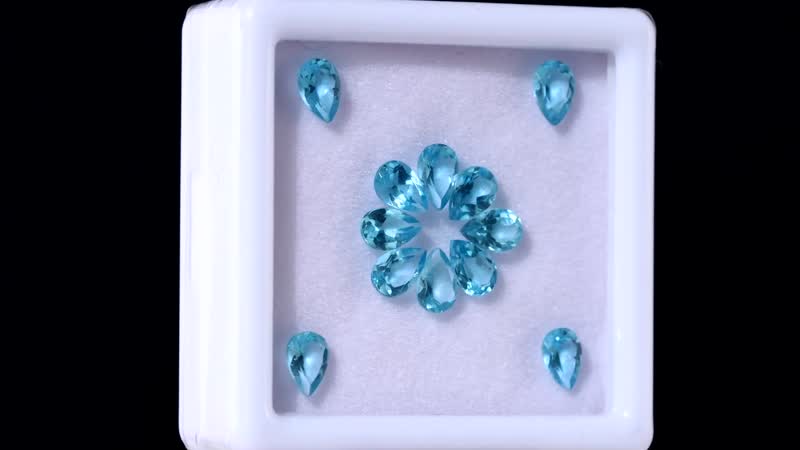 Blue Apatite Assoterd Box (Pear 6x4 mm) 5.00 ctw Loose Gemstone