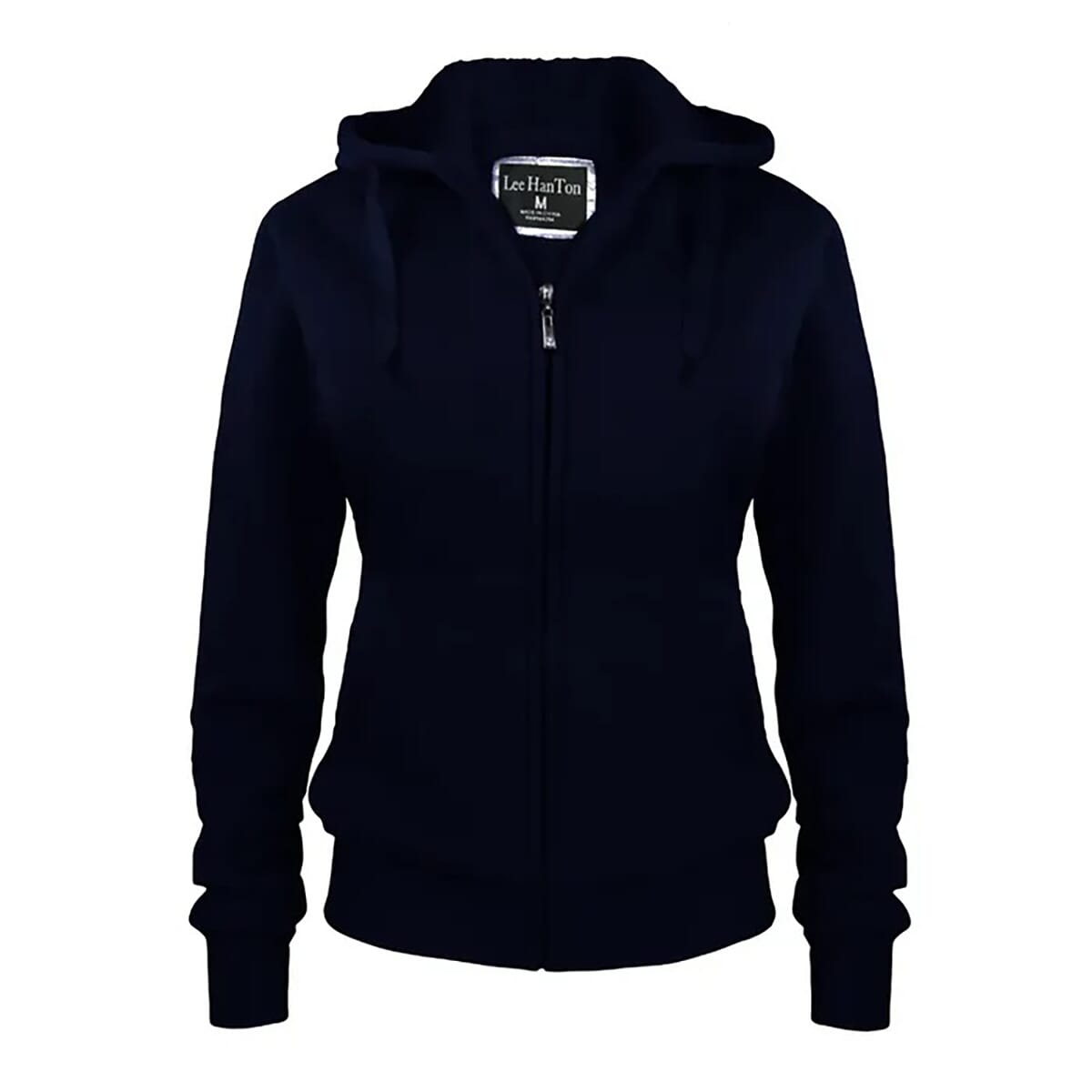 Hanton Navy Sherpa Lined Zip Front Hoodie - M image number 0