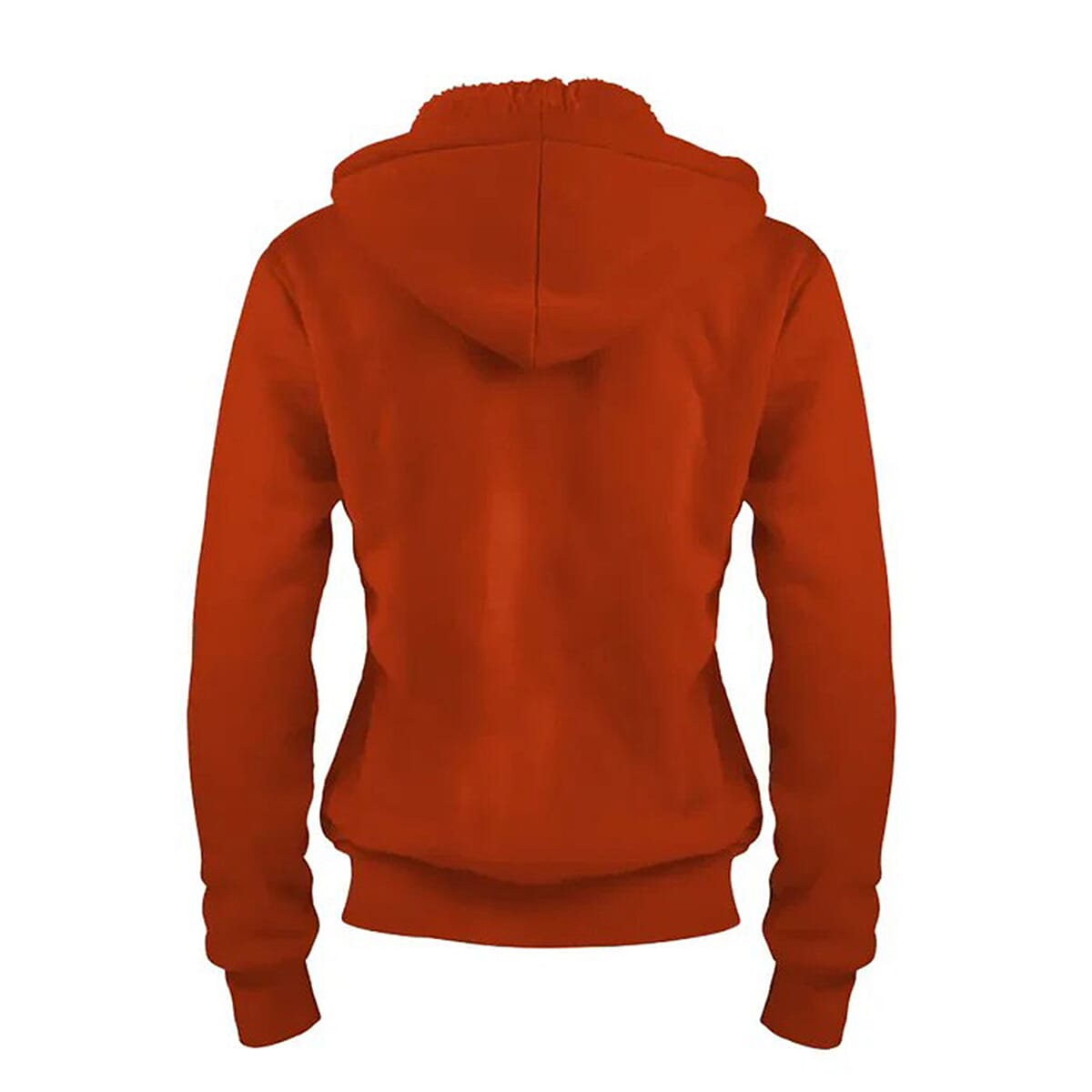 Hanton Rust Sherpa Lined Zip Front Hoodie - S image number 1