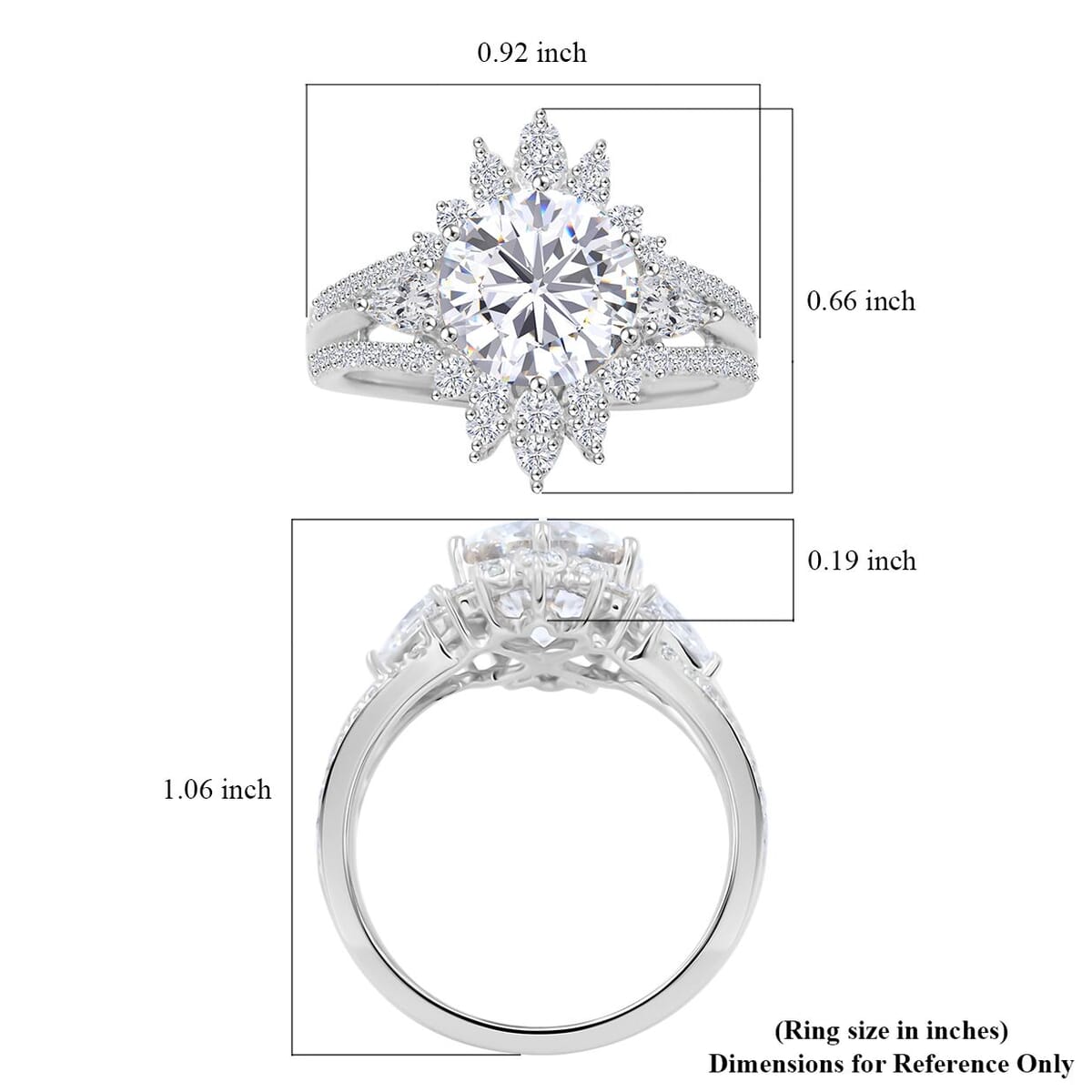 Clarte Eternal Collection Moissanite 3.50 ctw Ring in Sterling Silver (Size 7.0) image number 5