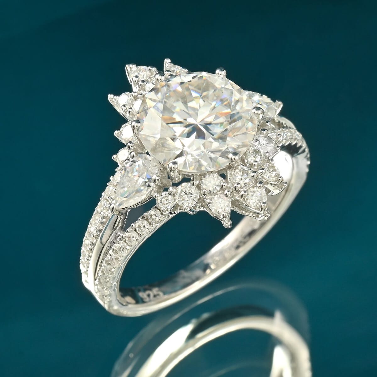 Clarte Eternal Collection Moissanite 3.50 ctw Ring in Sterling Silver (Size 9.0) image number 1