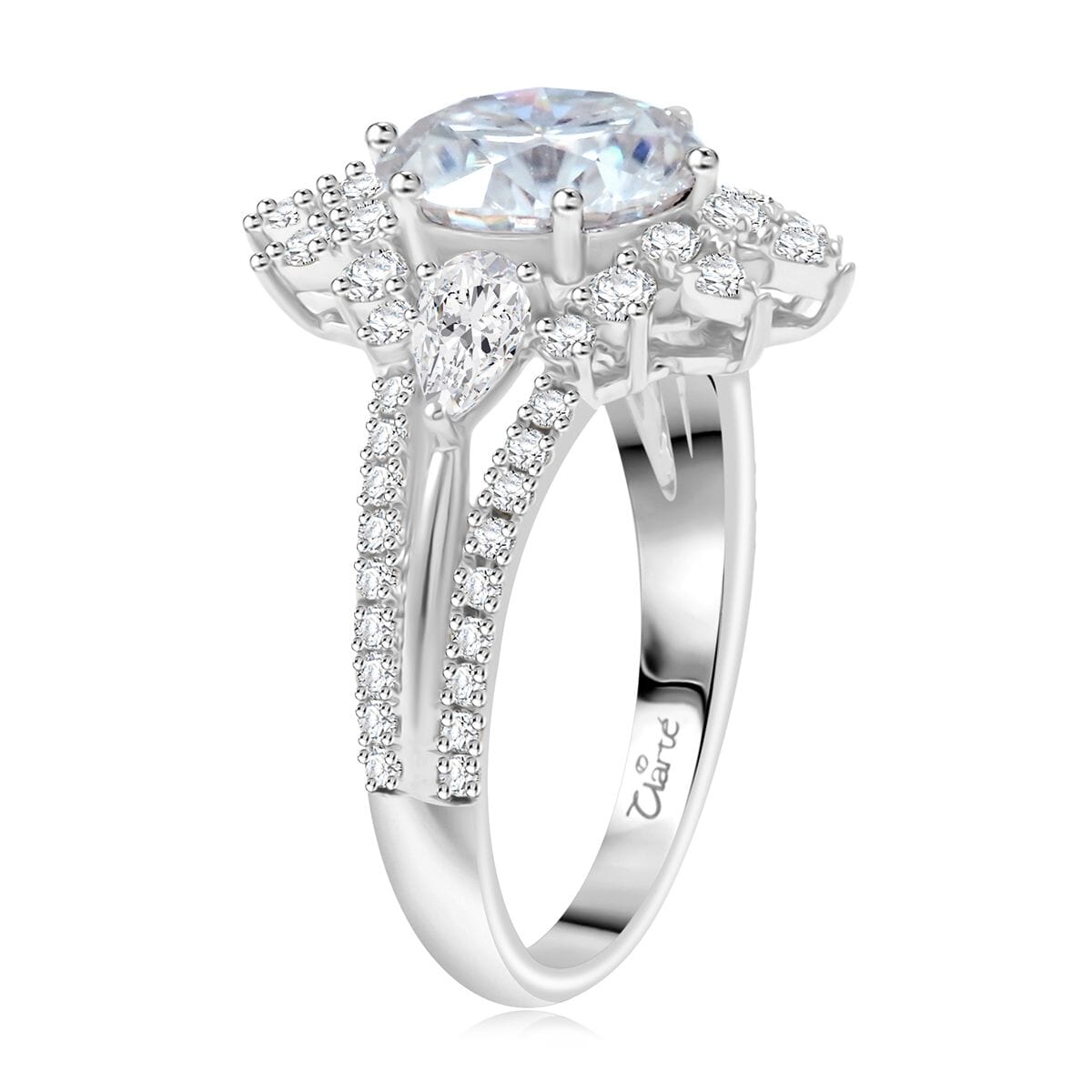 Clarte Eternal Collection Moissanite 3.50 ctw Ring in Sterling Silver (Size 9.0) image number 3