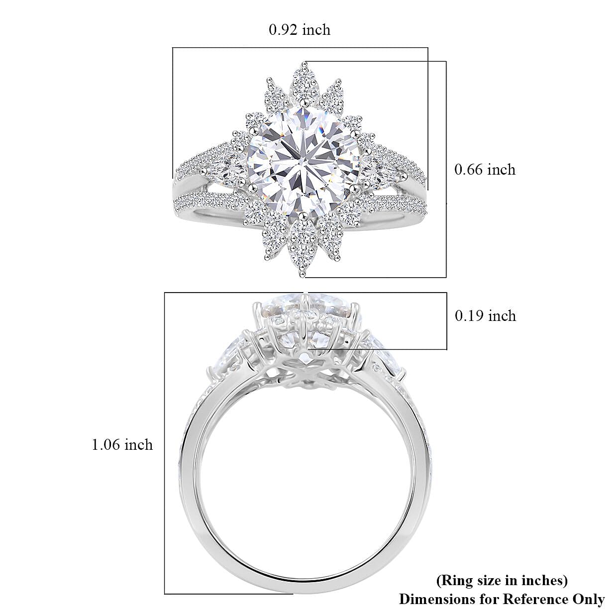 Clarte Eternal Collection Moissanite Ring in Sterling Silver 3.50 ctw (Size 9.0)