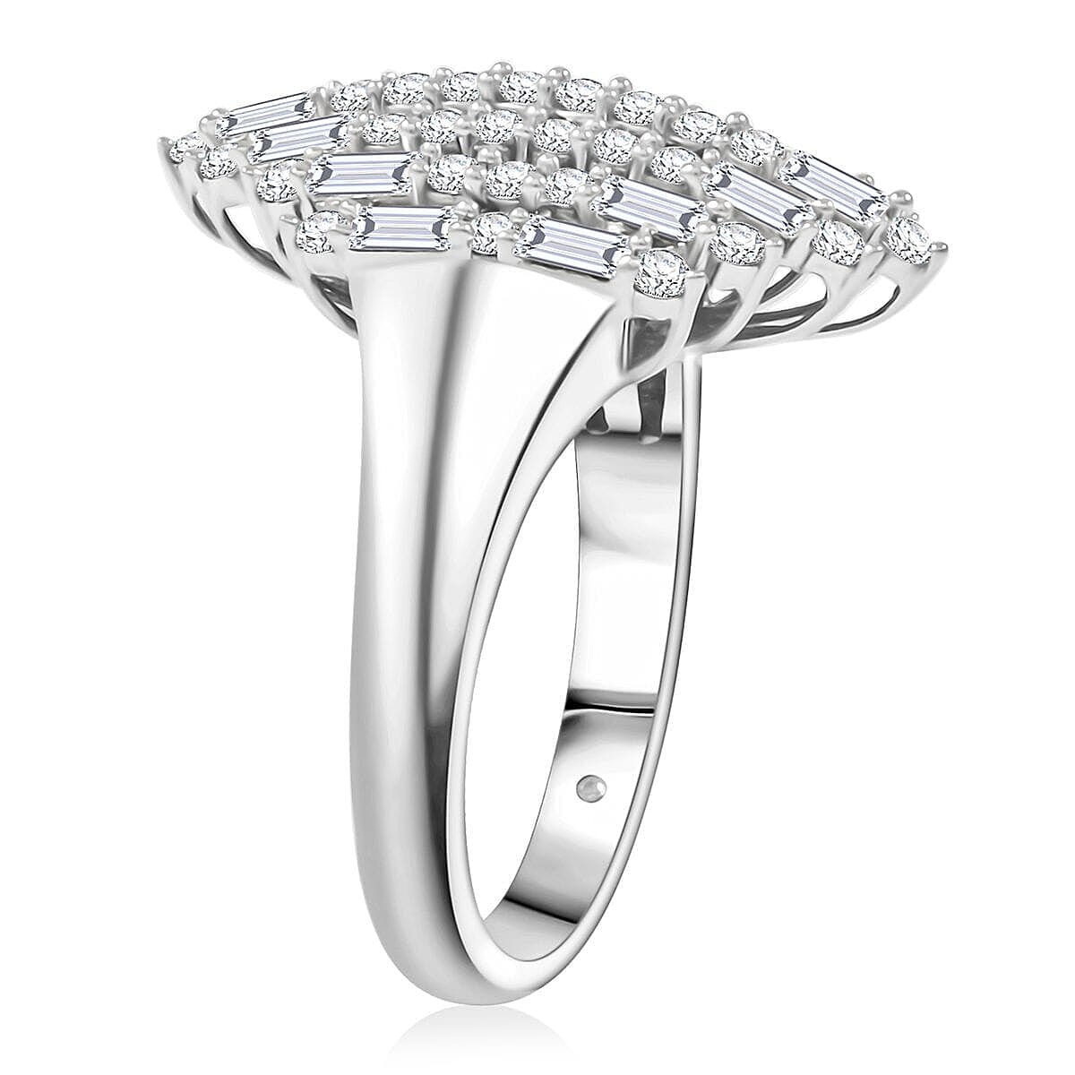 Clarte Ballerina Collection Moissanite 1.35 ctw Ring in Sterling Silver (Size 6.0) image number 3