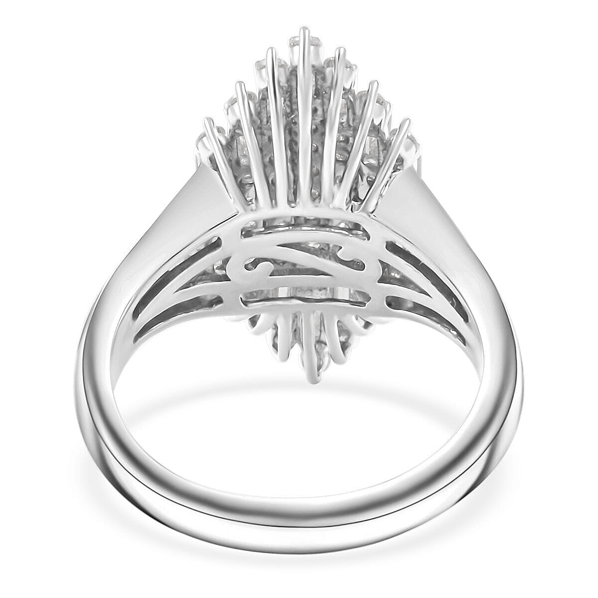 Clarte Ballerina Collection Moissanite 1.35 ctw Ring in Sterling Silver (Size 6.0) image number 4