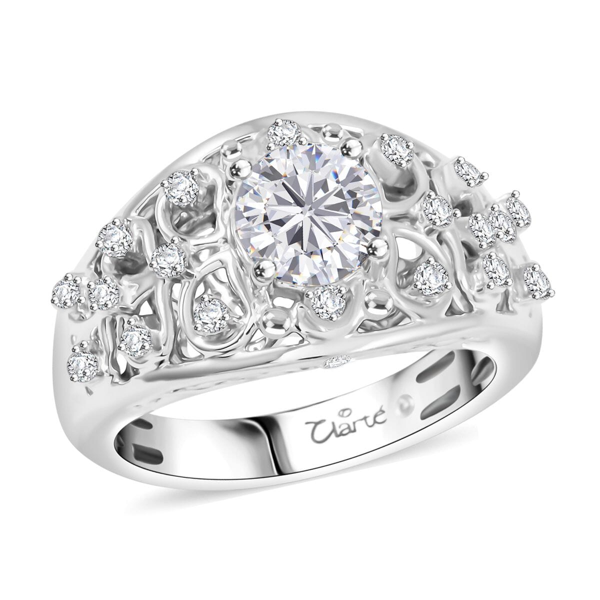 Clarte Aurora Collection Moissanite 1.25 ctw Ring in Sterling Silver (Size 6.0) image number 0