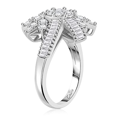 Clarte Snowflake Collection Moissanite 1.40 ctw Ring in Sterling Silver (Size 7.0)
