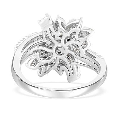 Clarte Snowflake Collection Moissanite 1.40 ctw Ring in Sterling Silver (Size 7.0)