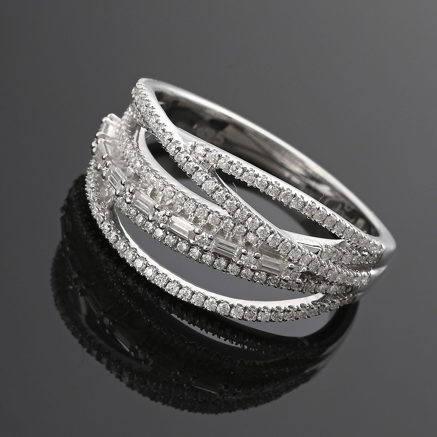 Clarte Dew Collection Moissanite 0.55 ctw Band Ring in Sterling Silver (Size 10.0)