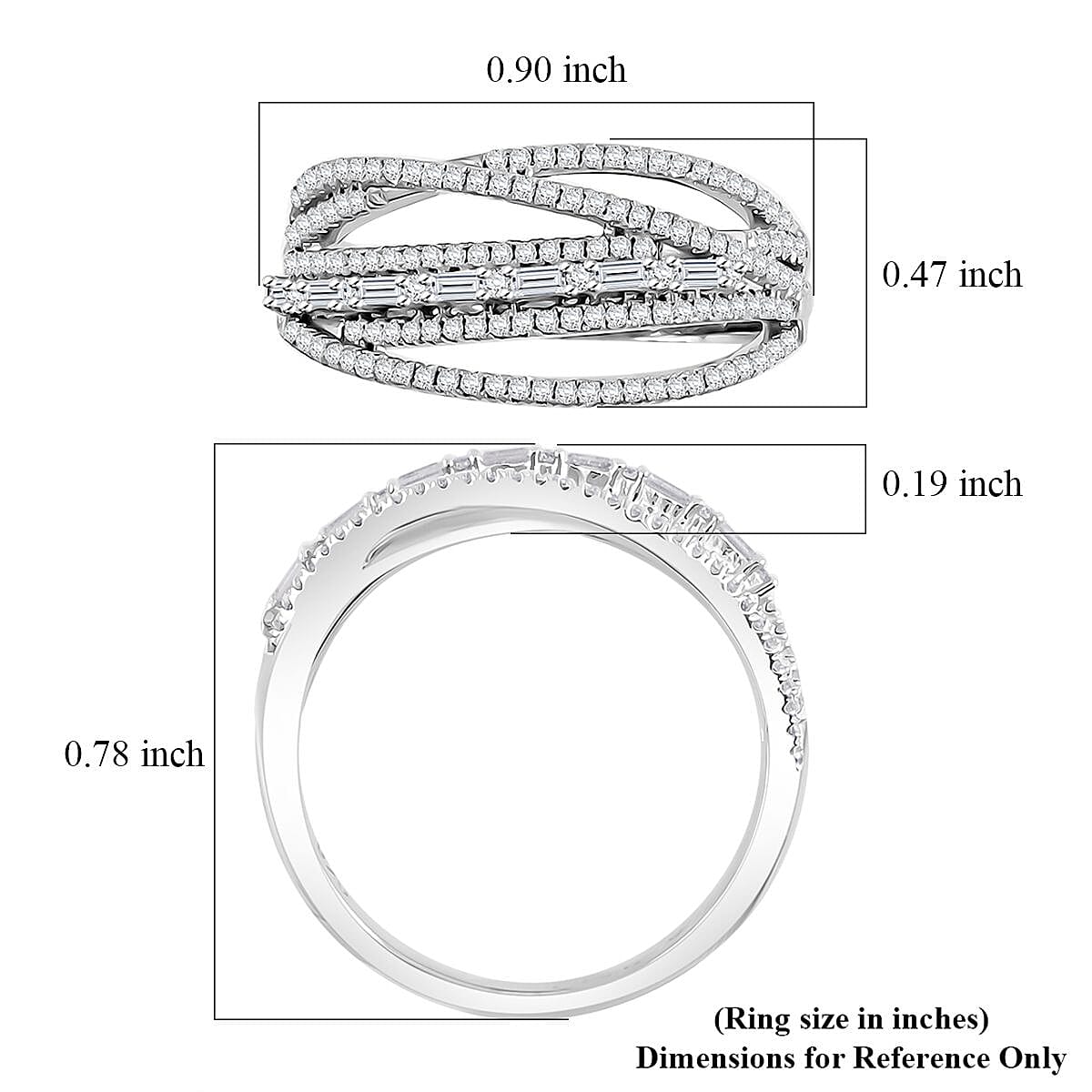Clarte Dew Collection Moissanite 0.55 ctw Band Ring in Sterling Silver (Size 10.0)