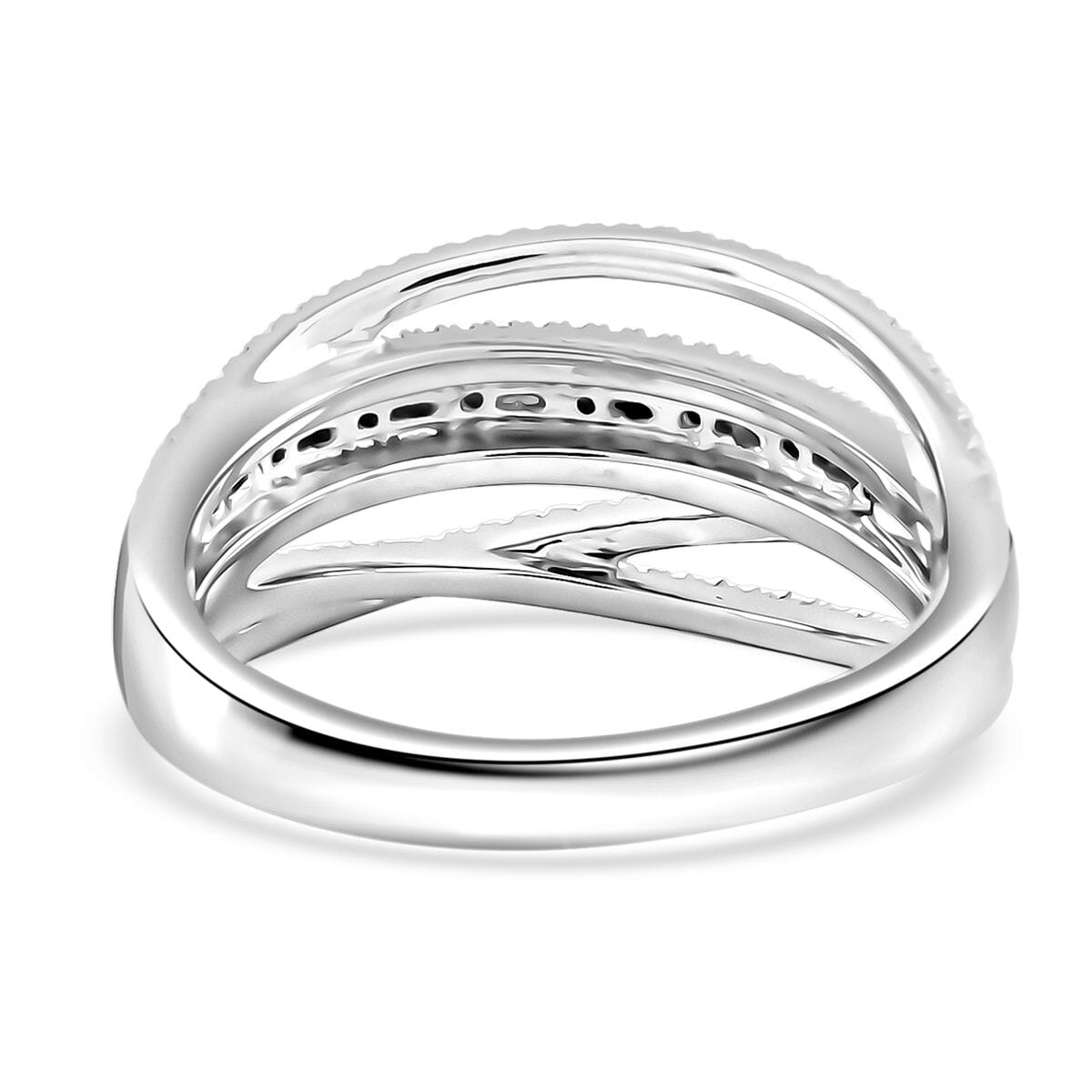 Clarte Dew Collection Moissanite 0.55 ctw Band Ring in Sterling Silver (Size 8.0) image number 4