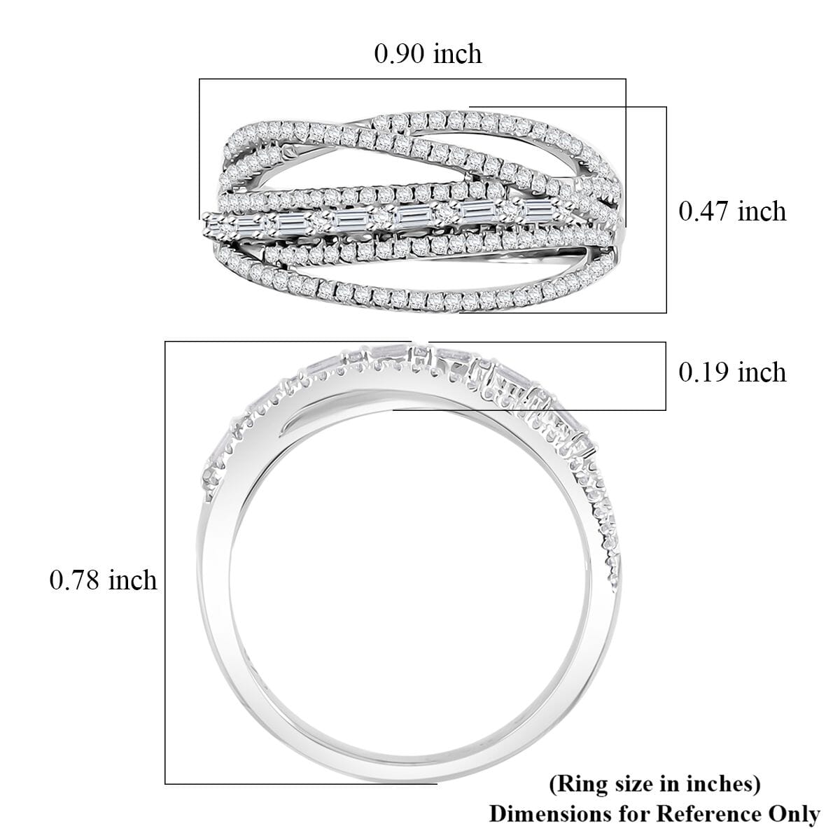 Clarte Dew Collection Moissanite 0.55 ctw Band Ring in Sterling Silver (Size 8.0) image number 5