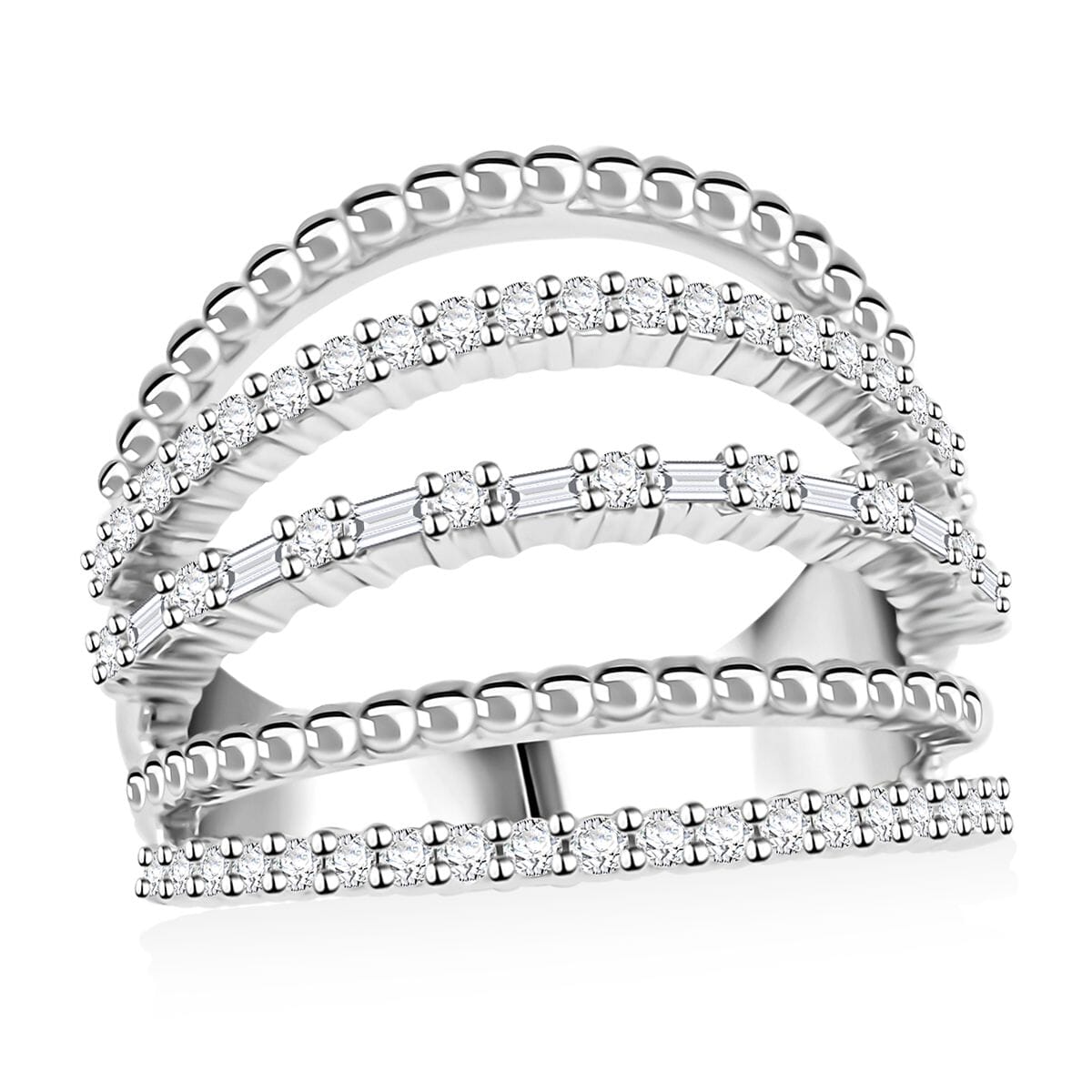 Clarte Ice Breaker Collection Moissanite 0.65 ctw Ring in Sterling Silver (Size 10.0) image number 0