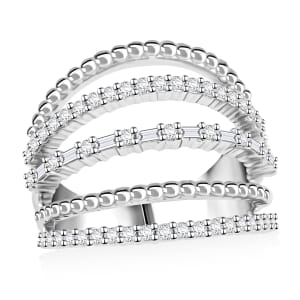 Clarte Ice Breaker Collection Moissanite 0.65 ctw Ring in Sterling Silver (Size 10.0)